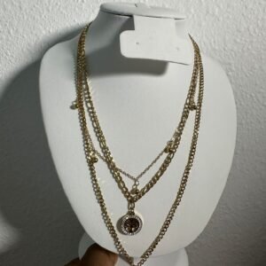 Vintage Gold Stainless Steel pearl Heart Pendant