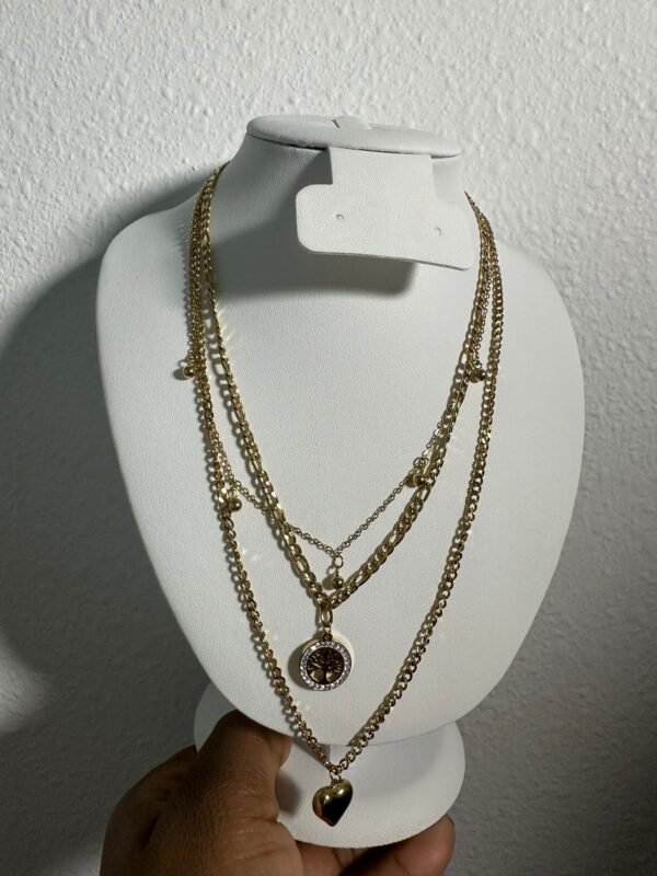 Vintage Gold Stainless Steel pearl Heart Pendant