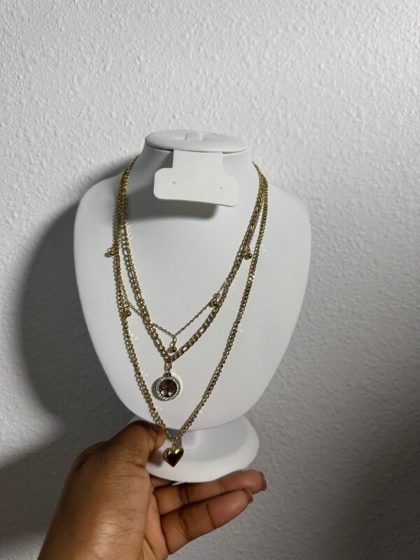 Vintage Gold Stainless Steel pearl Heart Pendant - Image 2