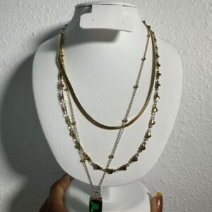 Vintage Gold Stainless Steel Pearl Heart Pendant
