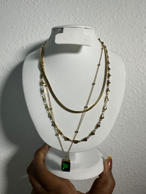 Vintage Gold Stainless Steel Pearl Heart Pendant