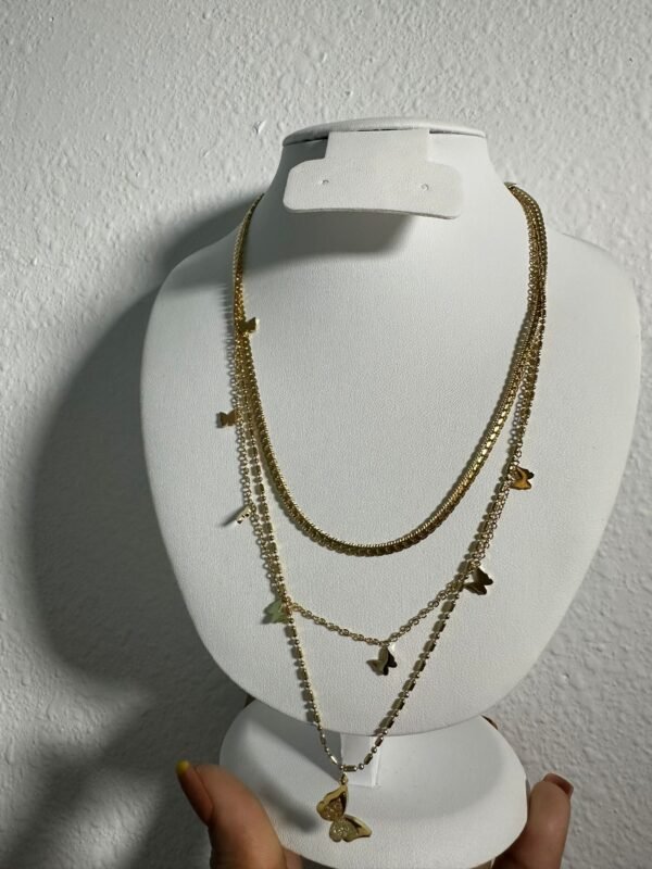 Vintage Gold Stainless Steel Pearl Heart Pendant - Image 2