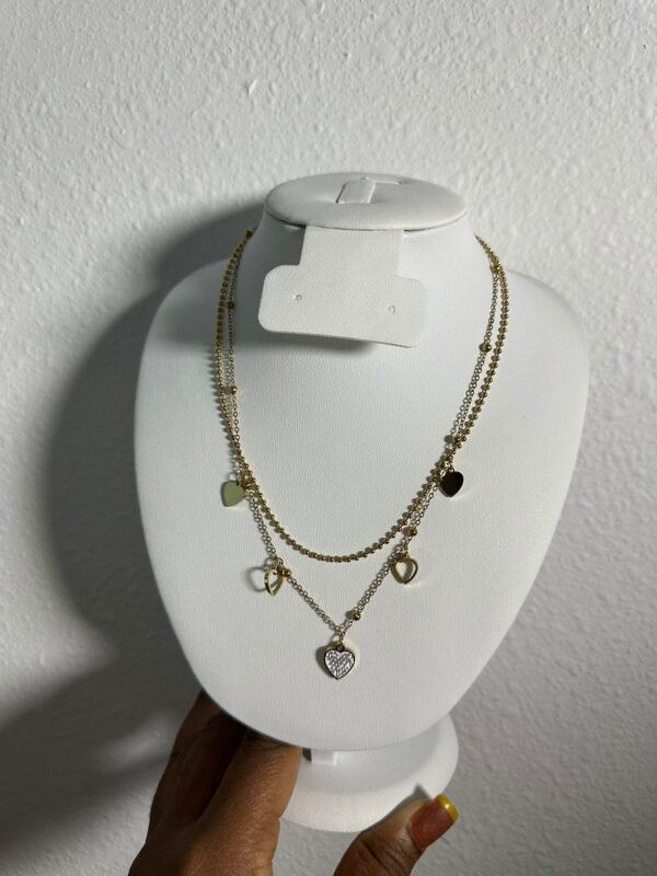 Vintage Gold Stainless Steel Pearl Heart Pendant